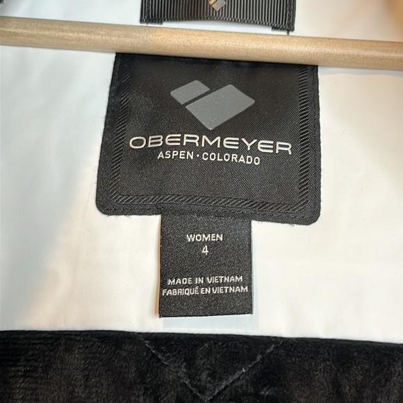 NWT Obermeyer Womens White/Brown/Black Colorblock Alta Jacket Size 4 - Picture 9 of 13